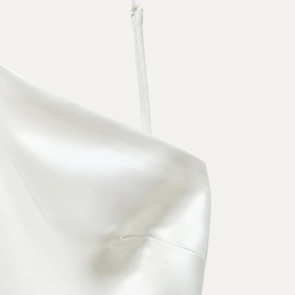 NWT ZARA LONG ASYMMETRIC FOIL DRESS - Picture 16 of 17